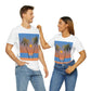 Palm Beach Sunset Minimal Art Unisex Jersey Short Sleeve T-Shirt Ichaku [Perfect Gifts Selection]