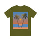 Palm Beach Sunset Minimal Art Unisex Jersey Short Sleeve T-Shirt Ichaku [Perfect Gifts Selection]