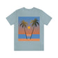 Palm Beach Sunset Minimal Art Unisex Jersey Short Sleeve T-Shirt Ichaku [Perfect Gifts Selection]