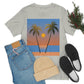 Palm Beach Sunset Minimal Art Unisex Jersey Short Sleeve T-Shirt Ichaku [Perfect Gifts Selection]