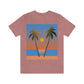 Palm Beach Sunset Minimal Art Unisex Jersey Short Sleeve T-Shirt Ichaku [Perfect Gifts Selection]