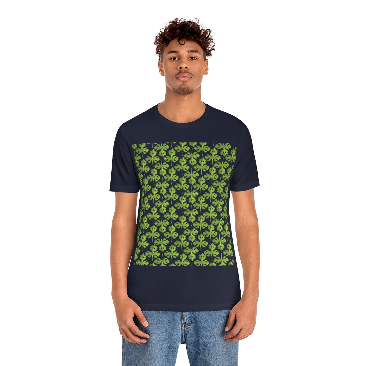 Parsley Pattern Essential Herbs Pattern Vegan Texture Unisex Jersey Short Sleeve T-Shirt Ichaku [Perfect Gifts Selection]