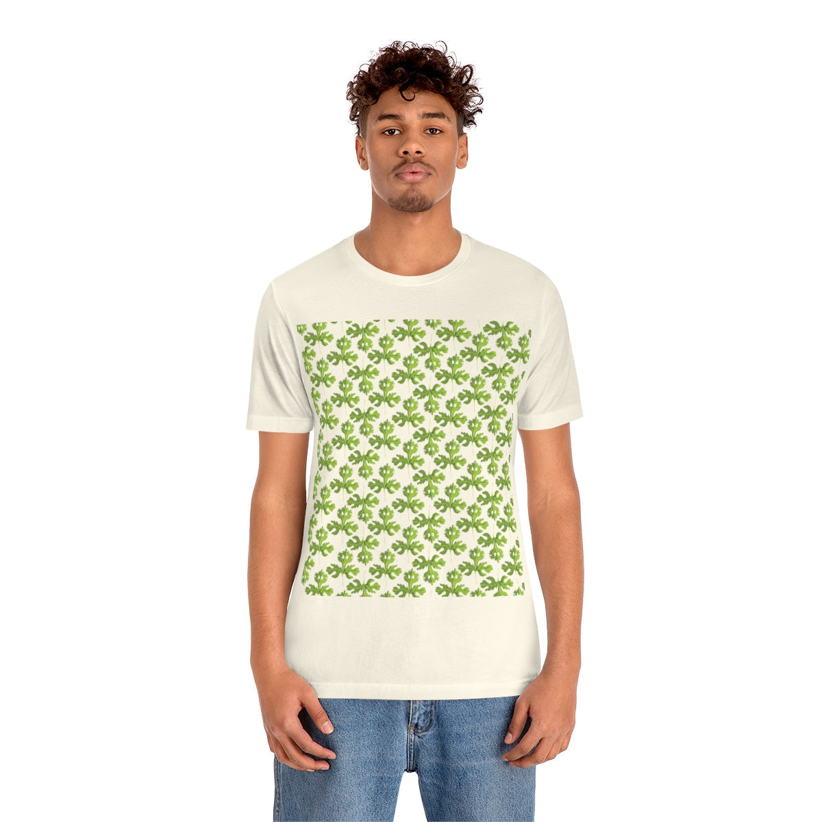 Parsley Pattern Essential Herbs Pattern Vegan Texture Unisex Jersey Short Sleeve T-Shirt Ichaku [Perfect Gifts Selection]