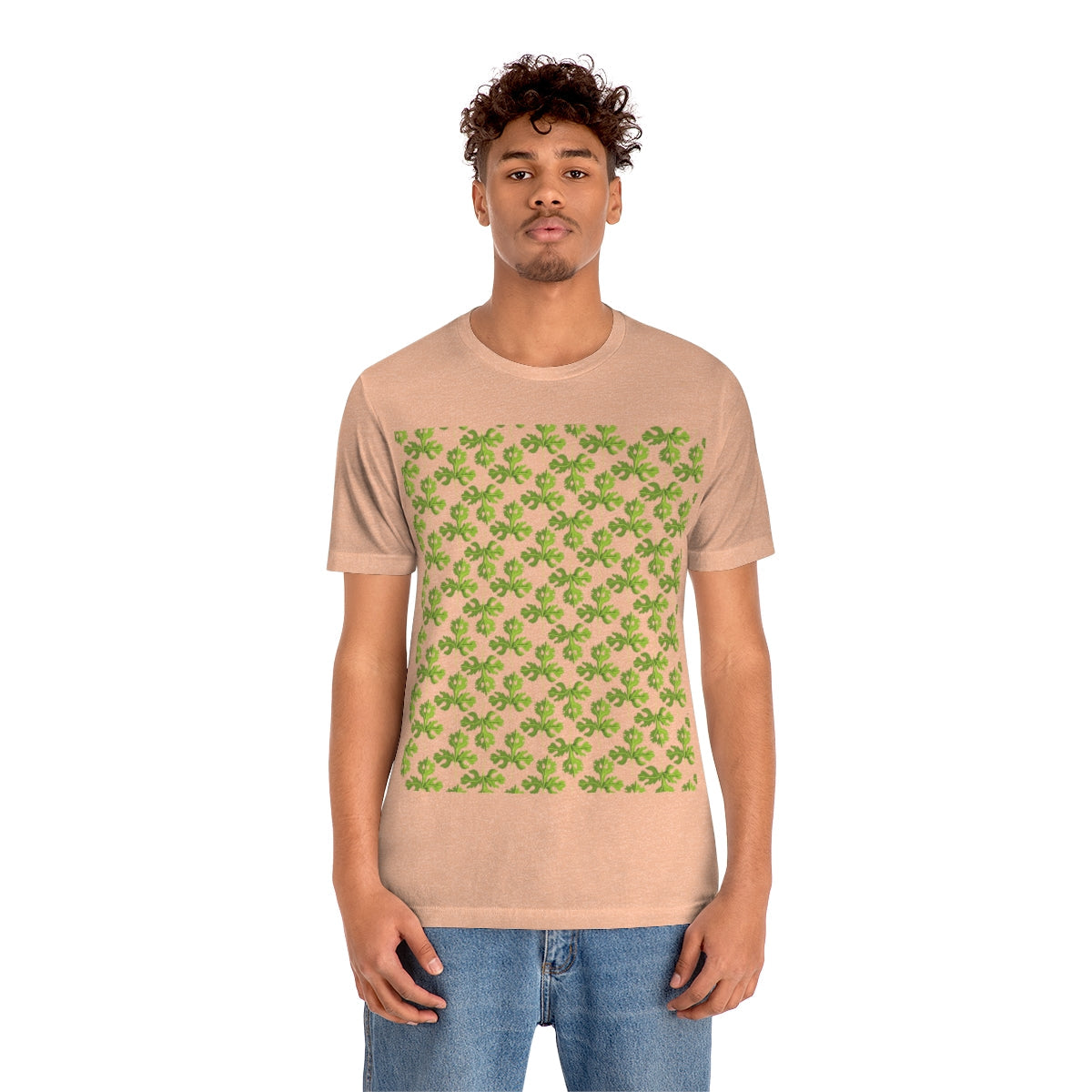 Parsley Pattern Essential Herbs Pattern Vegan Texture Unisex Jersey Short Sleeve T-Shirt Ichaku [Perfect Gifts Selection]