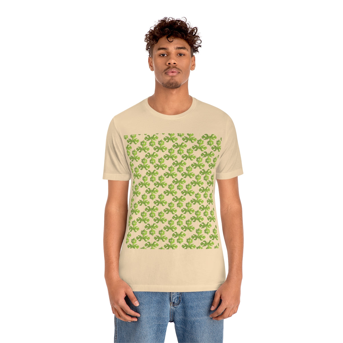 Parsley Pattern Essential Herbs Pattern Vegan Texture Unisex Jersey Short Sleeve T-Shirt Ichaku [Perfect Gifts Selection]