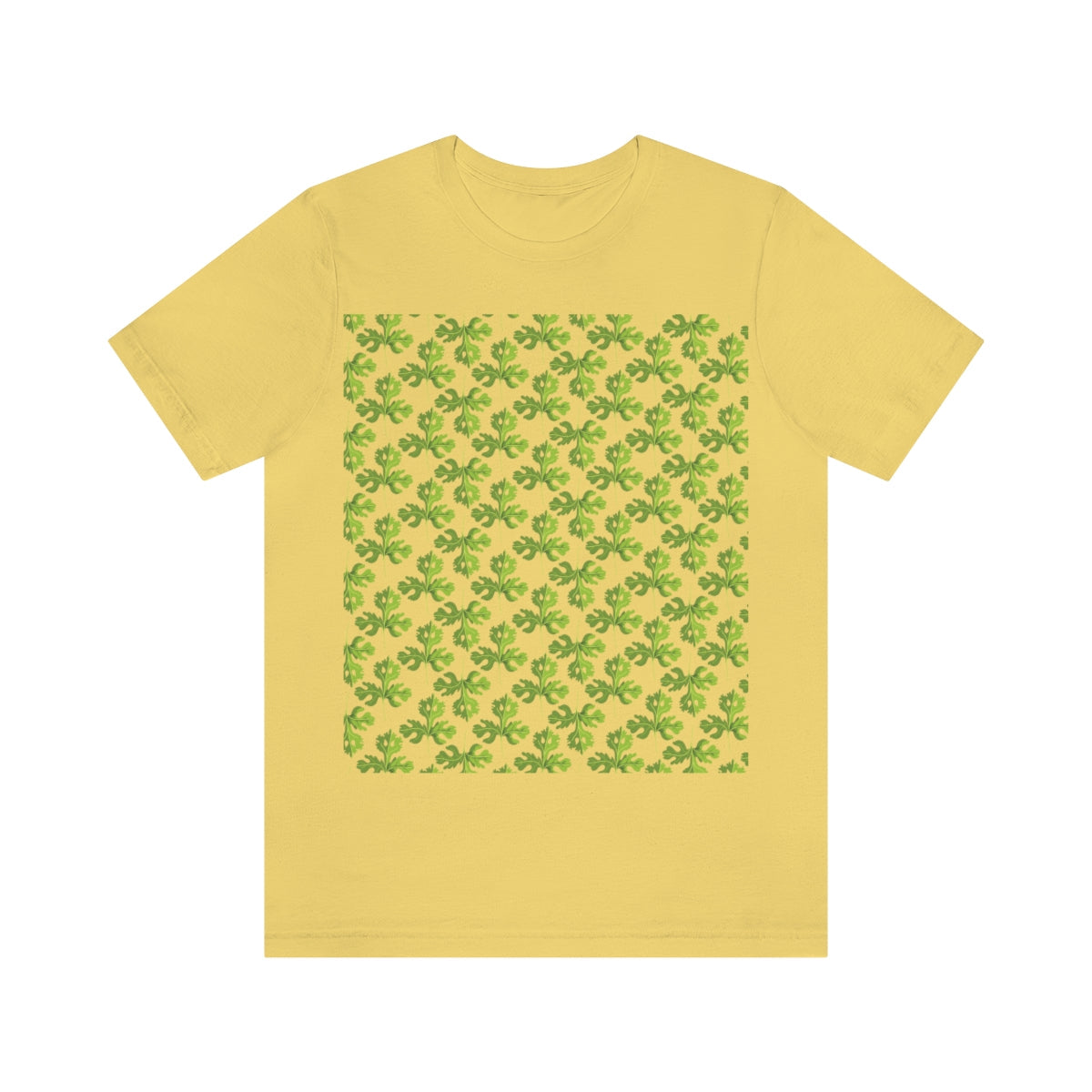 Parsley Pattern Essential Herbs Pattern Vegan Texture Unisex Jersey Short Sleeve T-Shirt Ichaku [Perfect Gifts Selection]