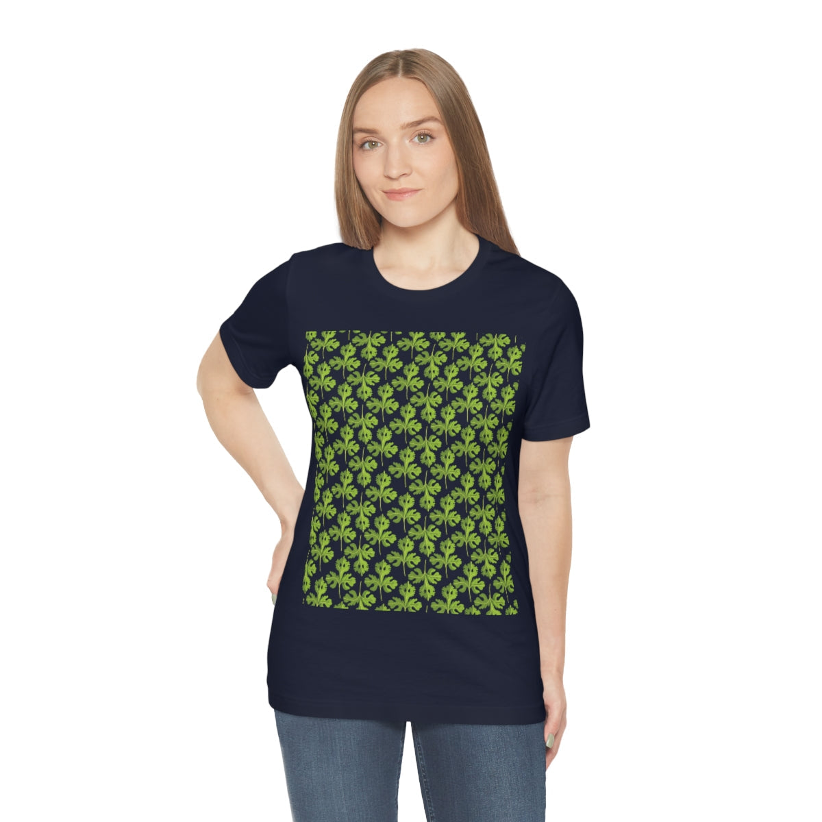 Parsley Pattern Essential Herbs Pattern Vegan Texture Unisex Jersey Short Sleeve T-Shirt Ichaku [Perfect Gifts Selection]