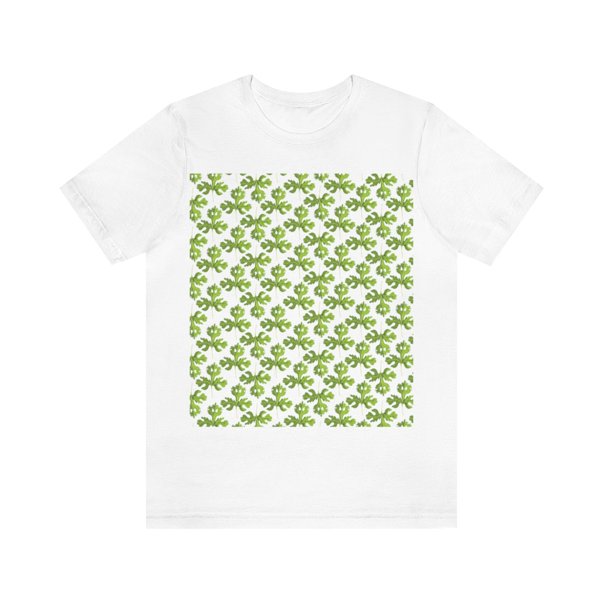 Parsley Pattern Essential Herbs Pattern Vegan Texture Unisex Jersey Short Sleeve T-Shirt Ichaku [Perfect Gifts Selection]