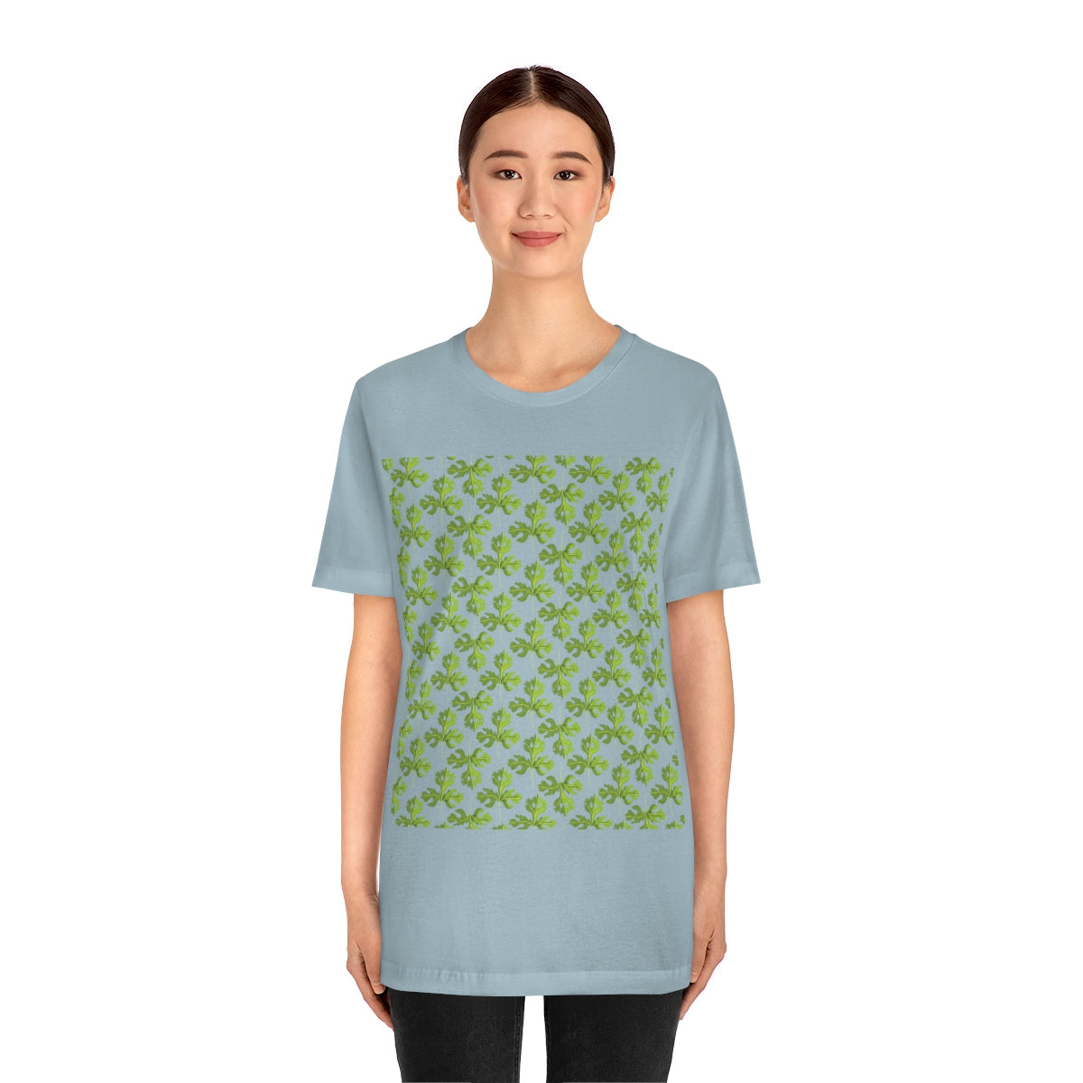 Parsley Pattern Essential Herbs Pattern Vegan Texture Unisex Jersey Short Sleeve T-Shirt Ichaku [Perfect Gifts Selection]