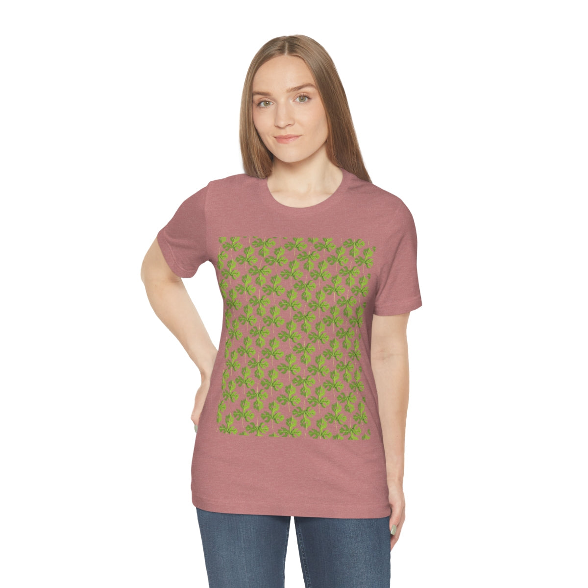 Parsley Pattern Essential Herbs Pattern Vegan Texture Unisex Jersey Short Sleeve T-Shirt Ichaku [Perfect Gifts Selection]