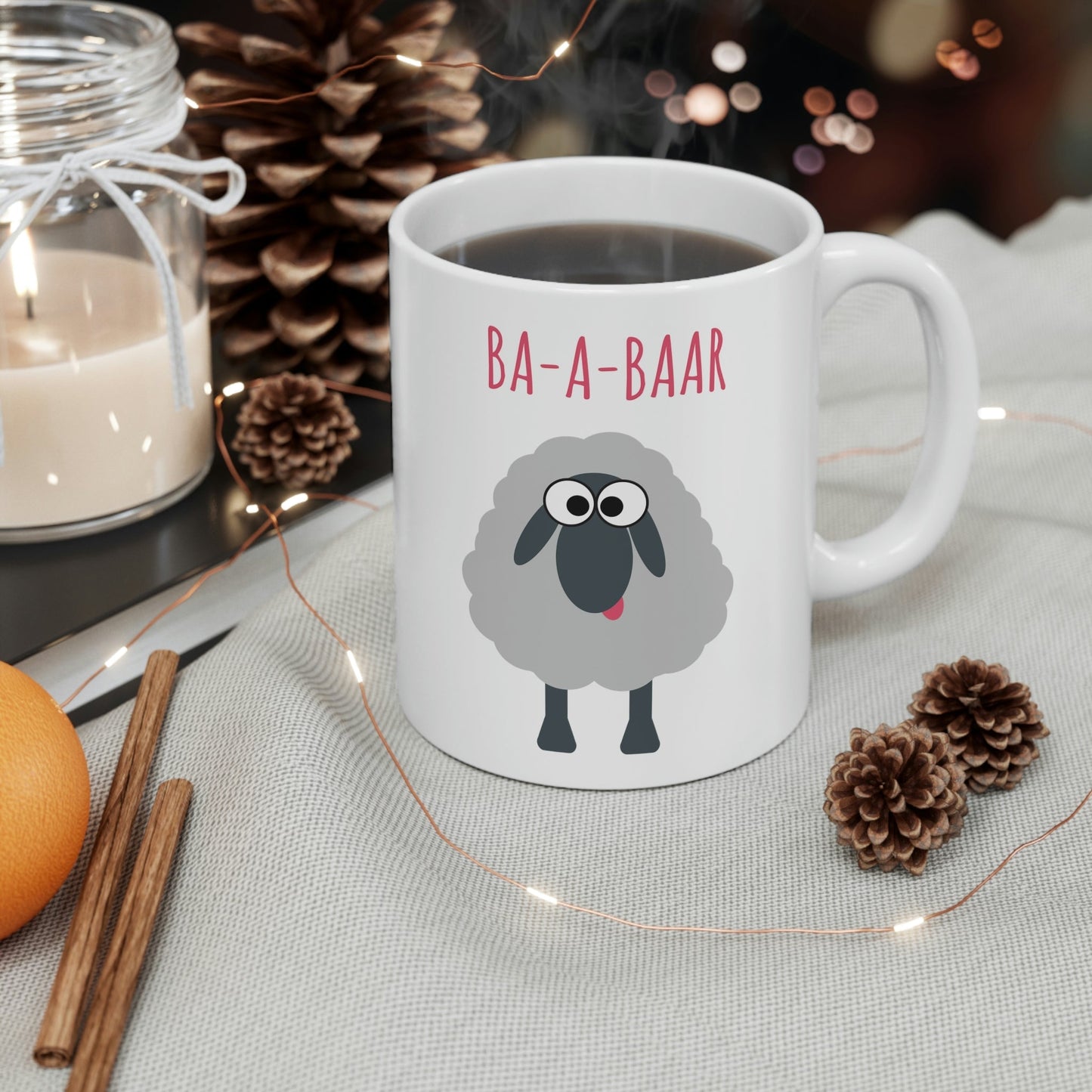 Party Holiday Sheep Bar Alcohol Lovers Ceramic Mug 11oz Ichaku [Perfect Gifts Selection]