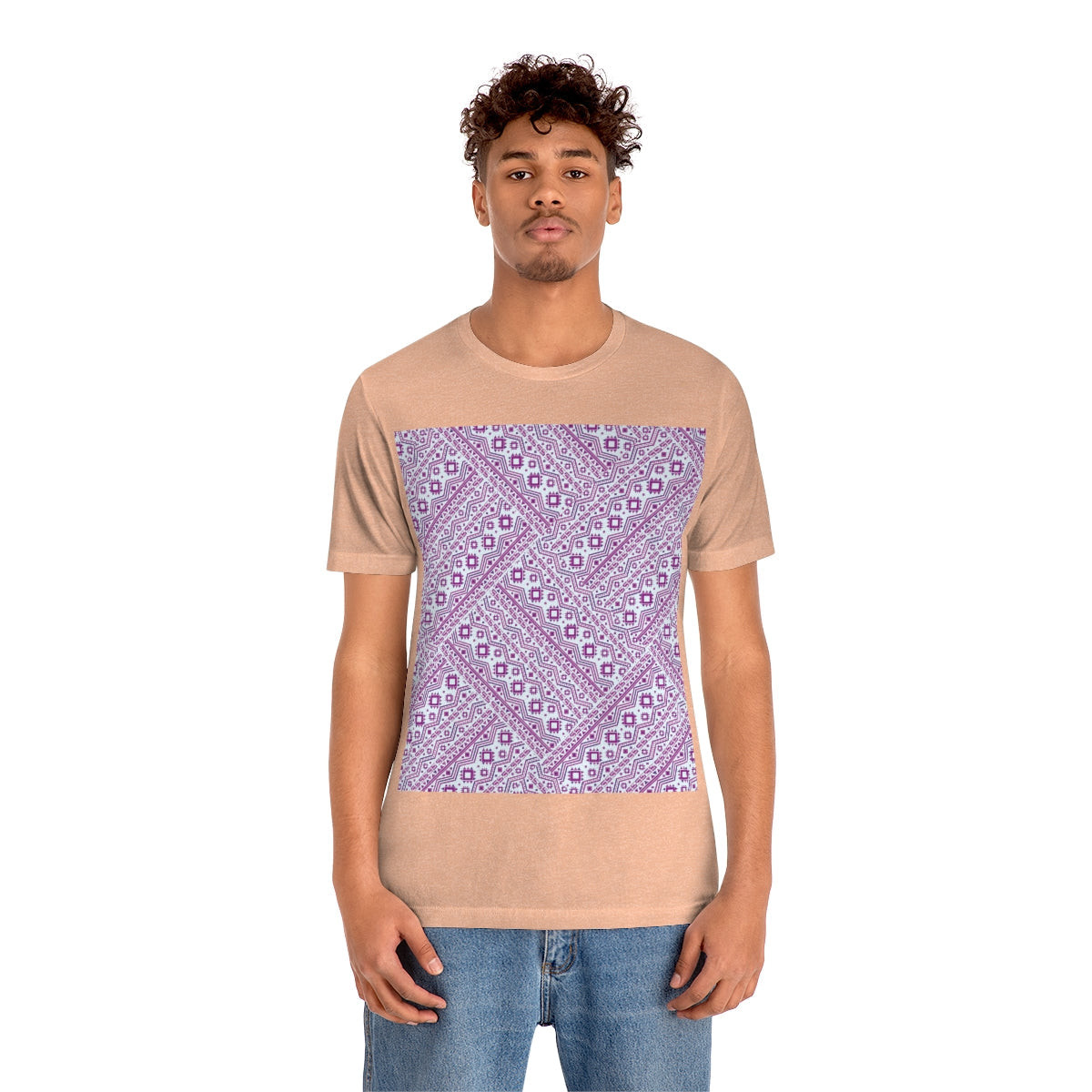 Patchwork Abstract Graphic Geometric Pattern Unisex Jersey Short Sleeve T-Shirt Ichaku [Perfect Gifts Selection]