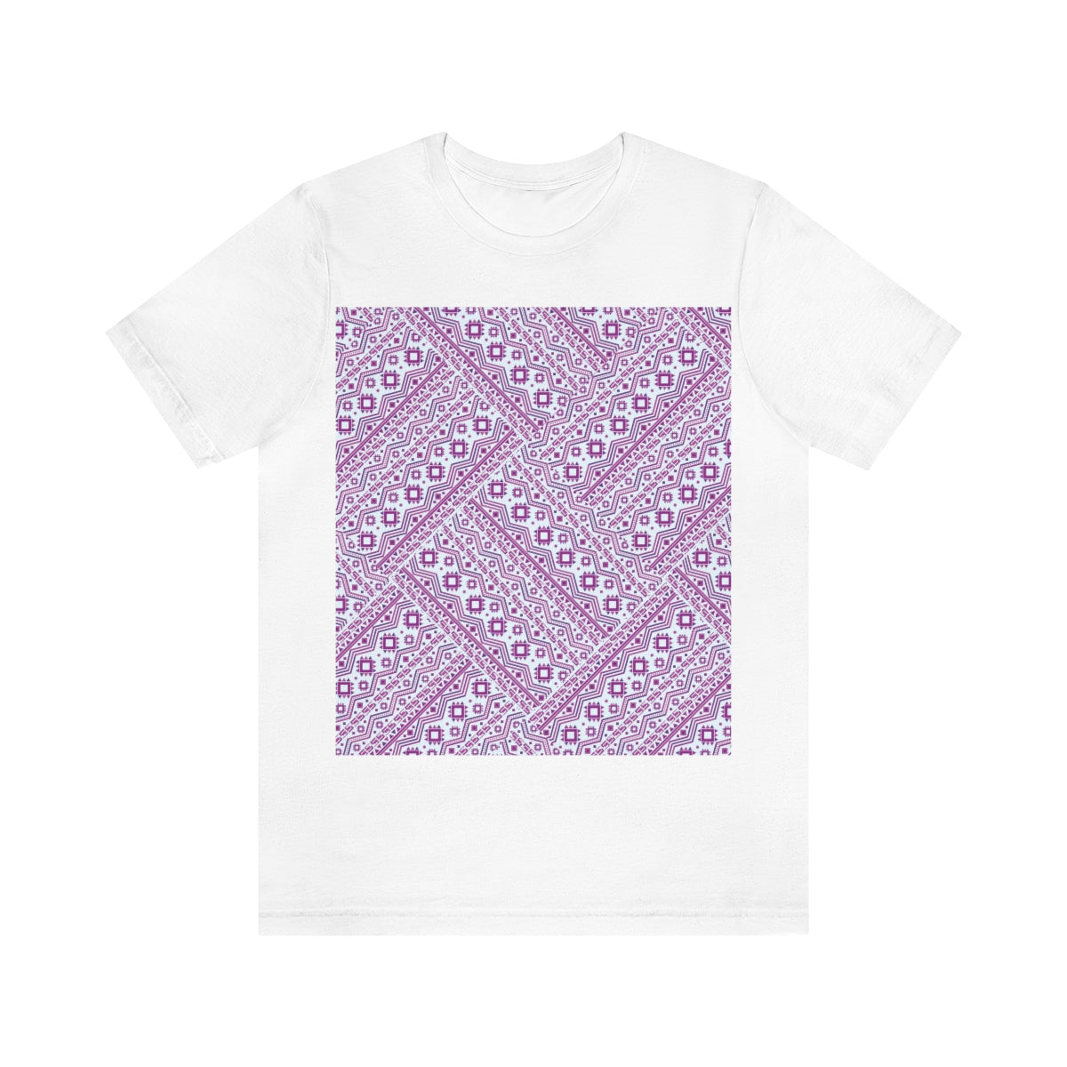 Patchwork Abstract Graphic Geometric Pattern Unisex Jersey Short Sleeve T-Shirt Ichaku [Perfect Gifts Selection]