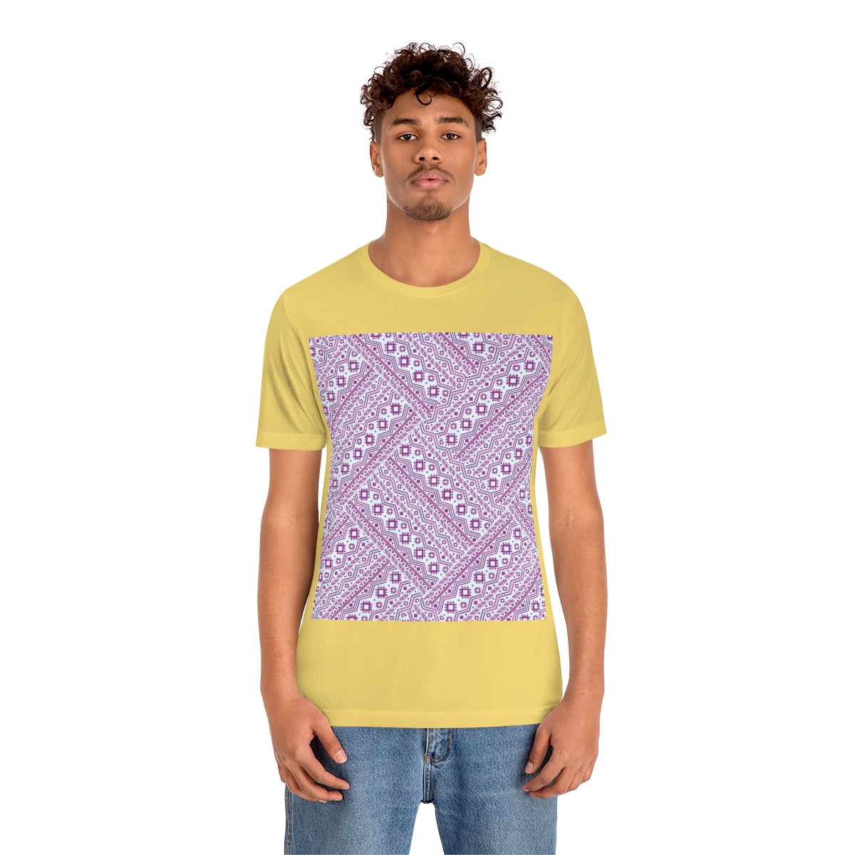 Patchwork Abstract Graphic Geometric Pattern Unisex Jersey Short Sleeve T-Shirt Ichaku [Perfect Gifts Selection]