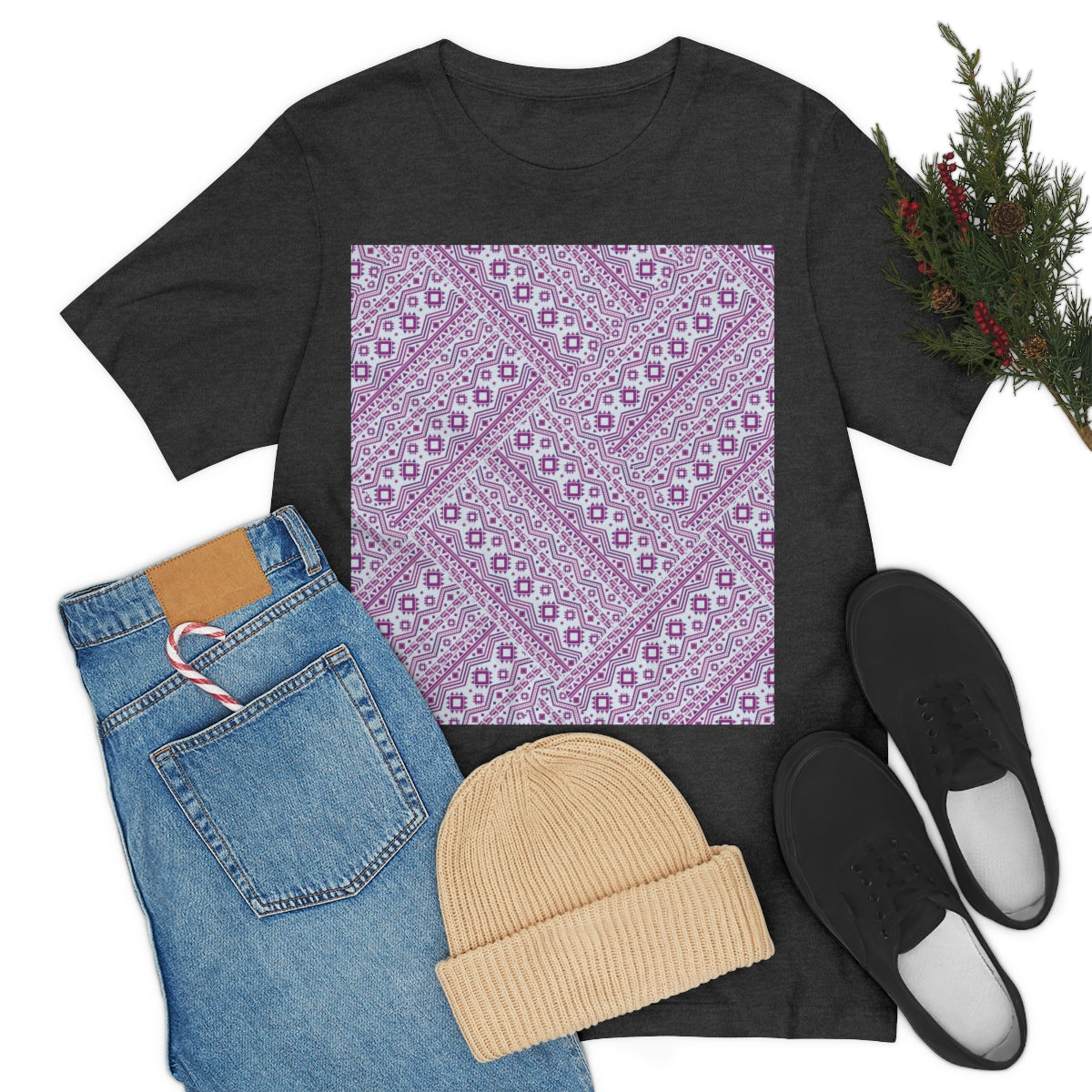 Patchwork Abstract Graphic Geometric Pattern Unisex Jersey Short Sleeve T-Shirt Ichaku [Perfect Gifts Selection]