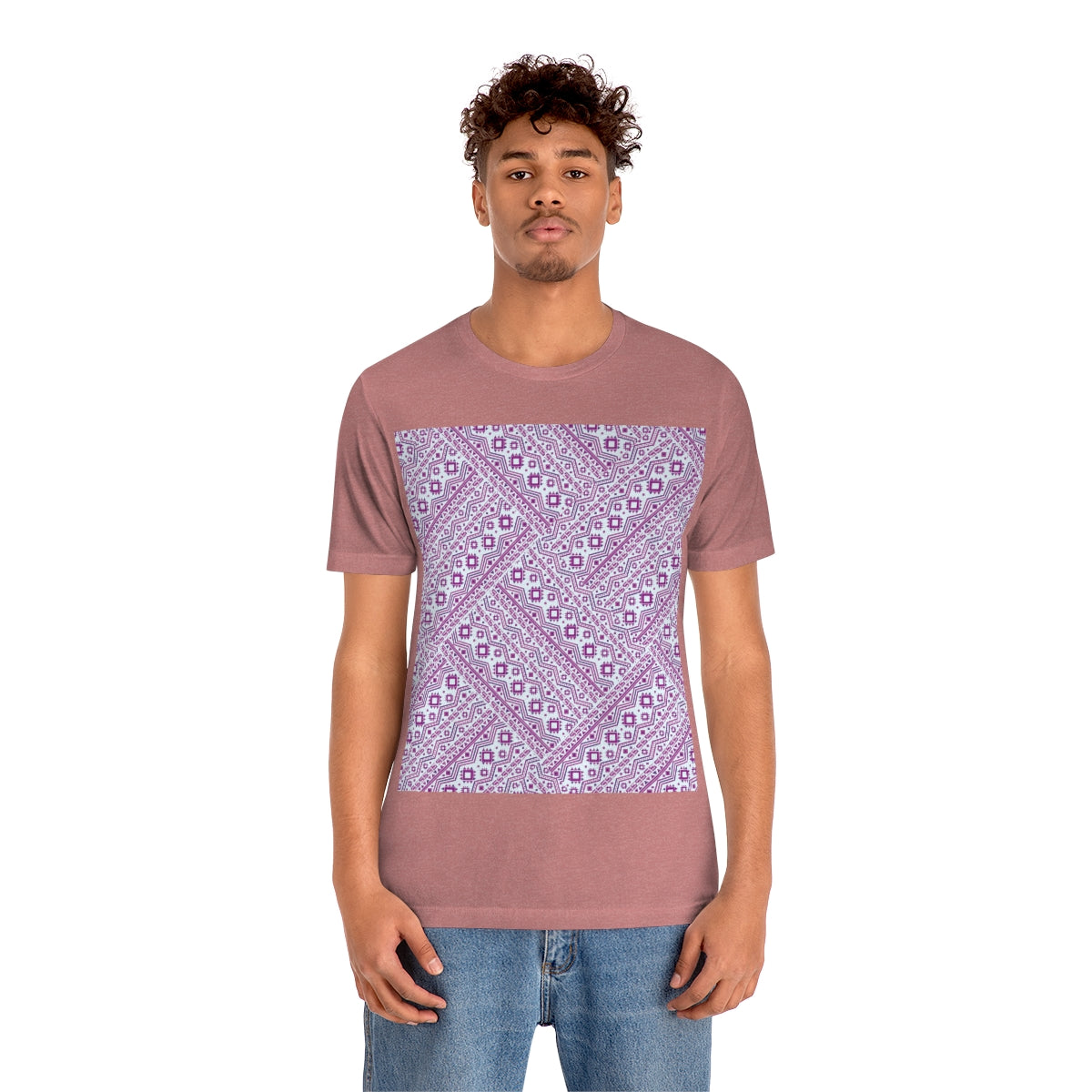 Patchwork Abstract Graphic Geometric Pattern Unisex Jersey Short Sleeve T-Shirt Ichaku [Perfect Gifts Selection]