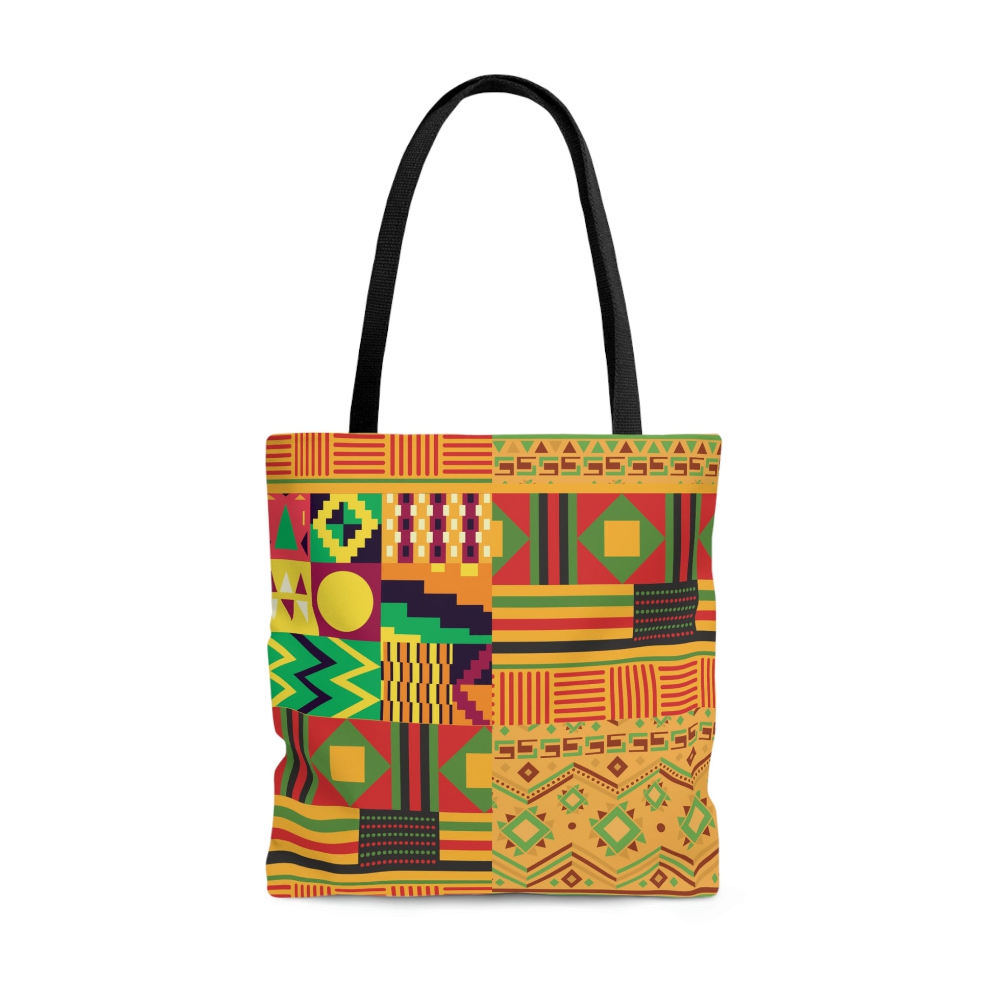 Patchwork Pattern Quilting Abstract Traditional Design AOP Tote Bag Ichaku [Perfect Gifts Selection]