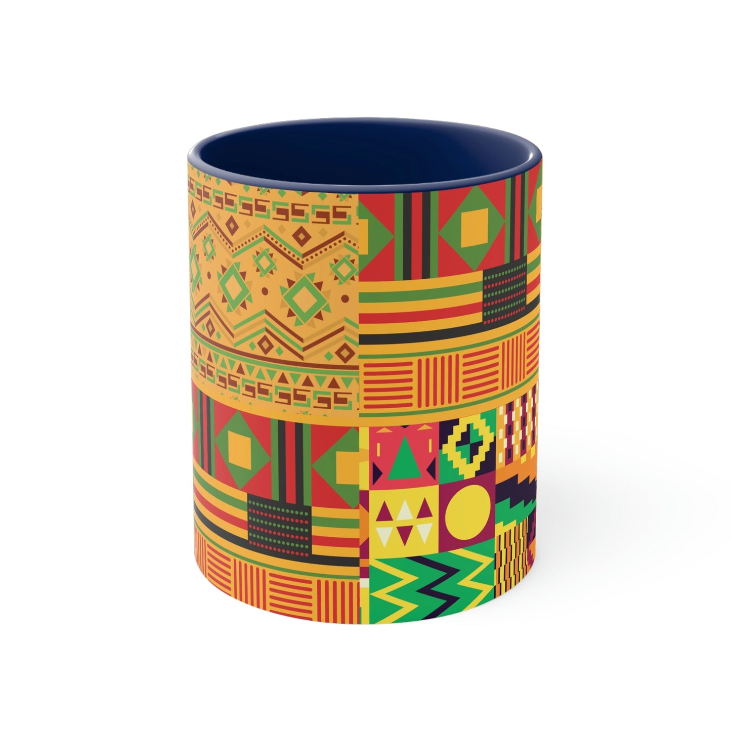 Patchwork Pattern Quilting Abstract Traditional Design Classic Accent Coffee Mug 11oz Ichaku [Perfect Gifts Selection]
