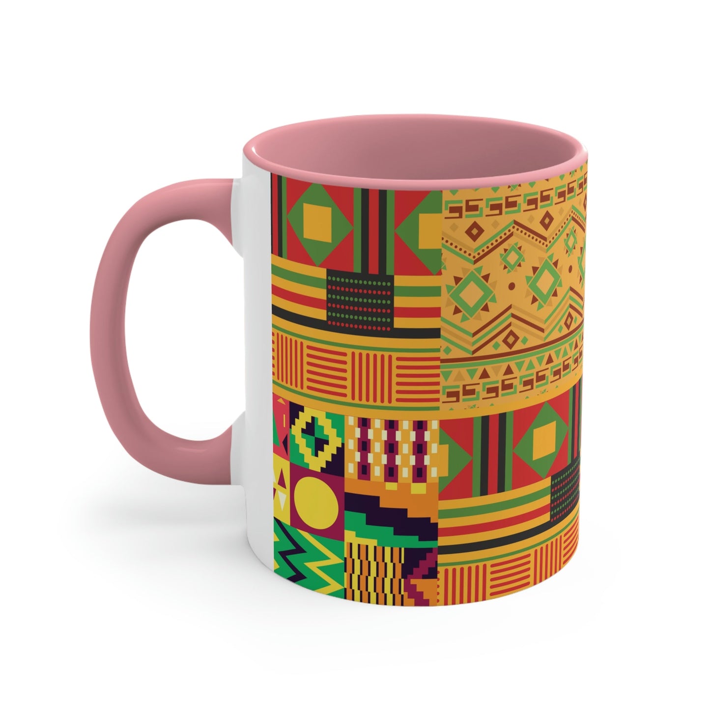 Patchwork Pattern Quilting Abstract Traditional Design Classic Accent Coffee Mug 11oz Ichaku [Perfect Gifts Selection]