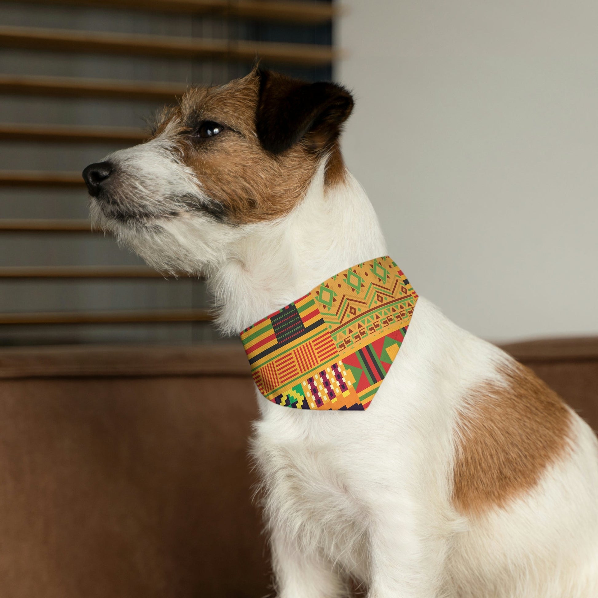 Patchwork Pattern Quilting Abstract Traditional Design Pet Bandana Collar Ichaku [Perfect Gifts Selection]