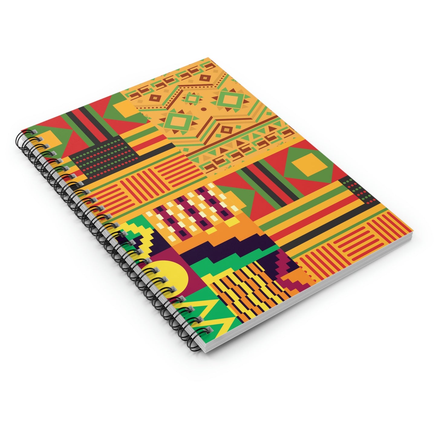 Patchwork Pattern Quilting Abstract Traditional Design Spiral Notebook Ruled Line Ichaku [Perfect Gifts Selection]