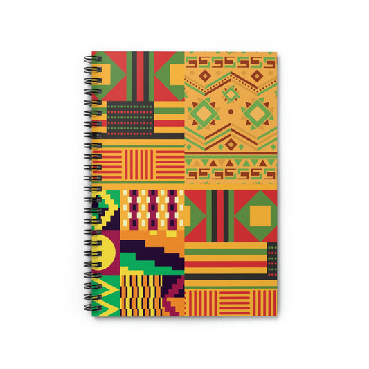 Patchwork Pattern Quilting Abstract Traditional Design Spiral Notebook Ruled Line Ichaku [Perfect Gifts Selection]