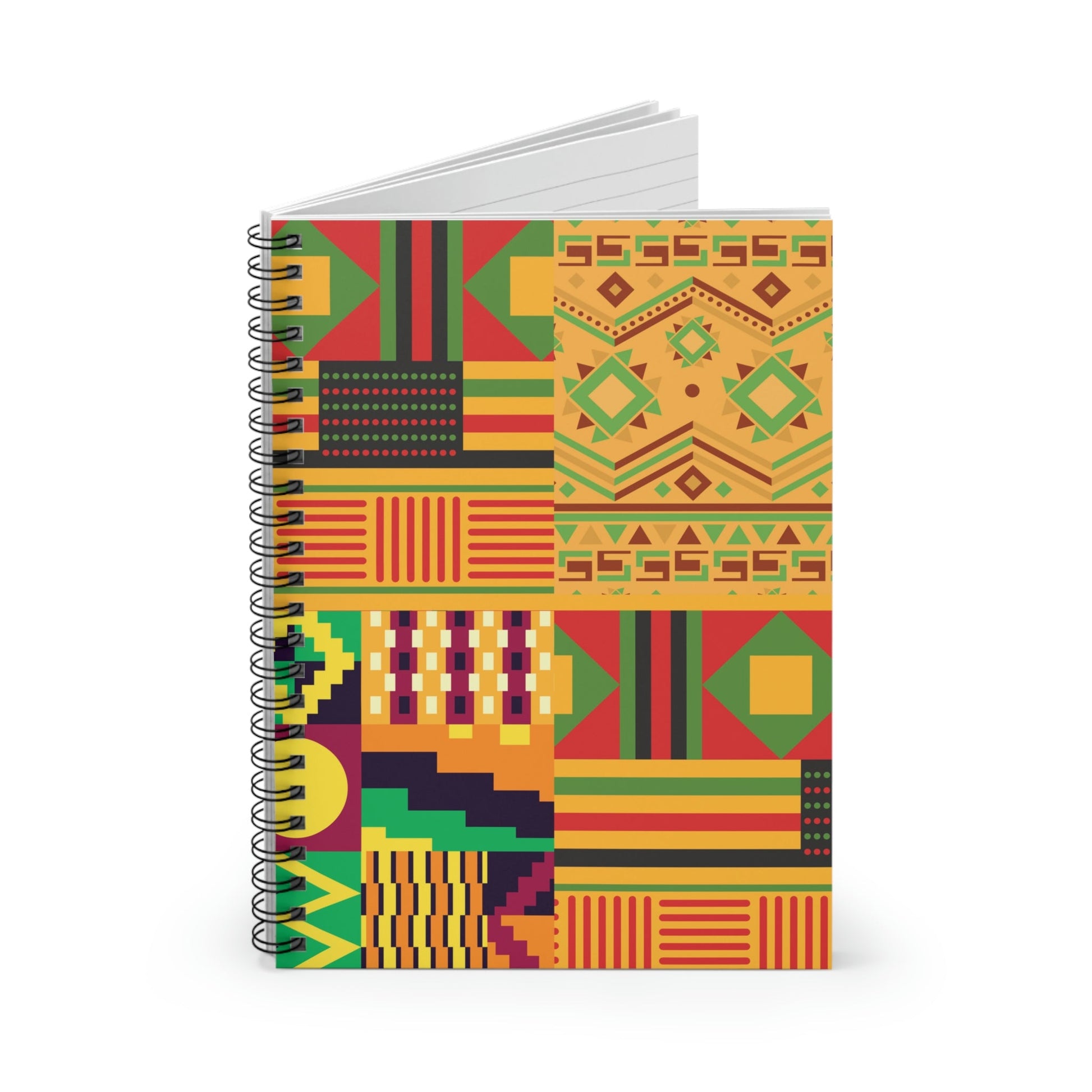 Patchwork Pattern Quilting Abstract Traditional Design Spiral Notebook Ruled Line Ichaku [Perfect Gifts Selection]