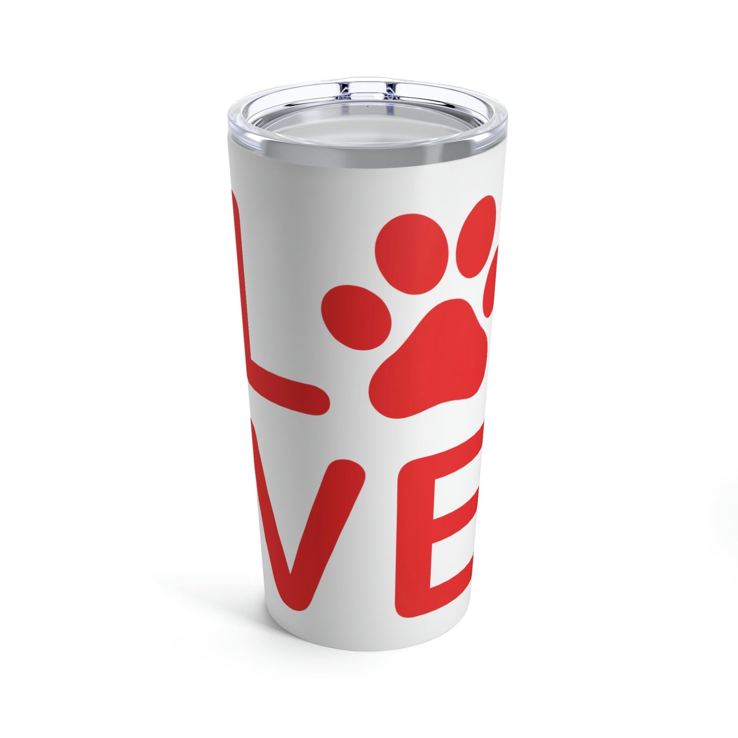Paw Print Love Funny Cats Dogs Memes Stainless Steel Hot or Cold Vacuum Tumbler 20oz Ichaku [Perfect Gifts Selection]