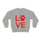 Paw Print Love Funny Cats Memes Unisex Heavy Blend™ Crewneck Sweatshirt Ichaku [Perfect Gifts Selection]