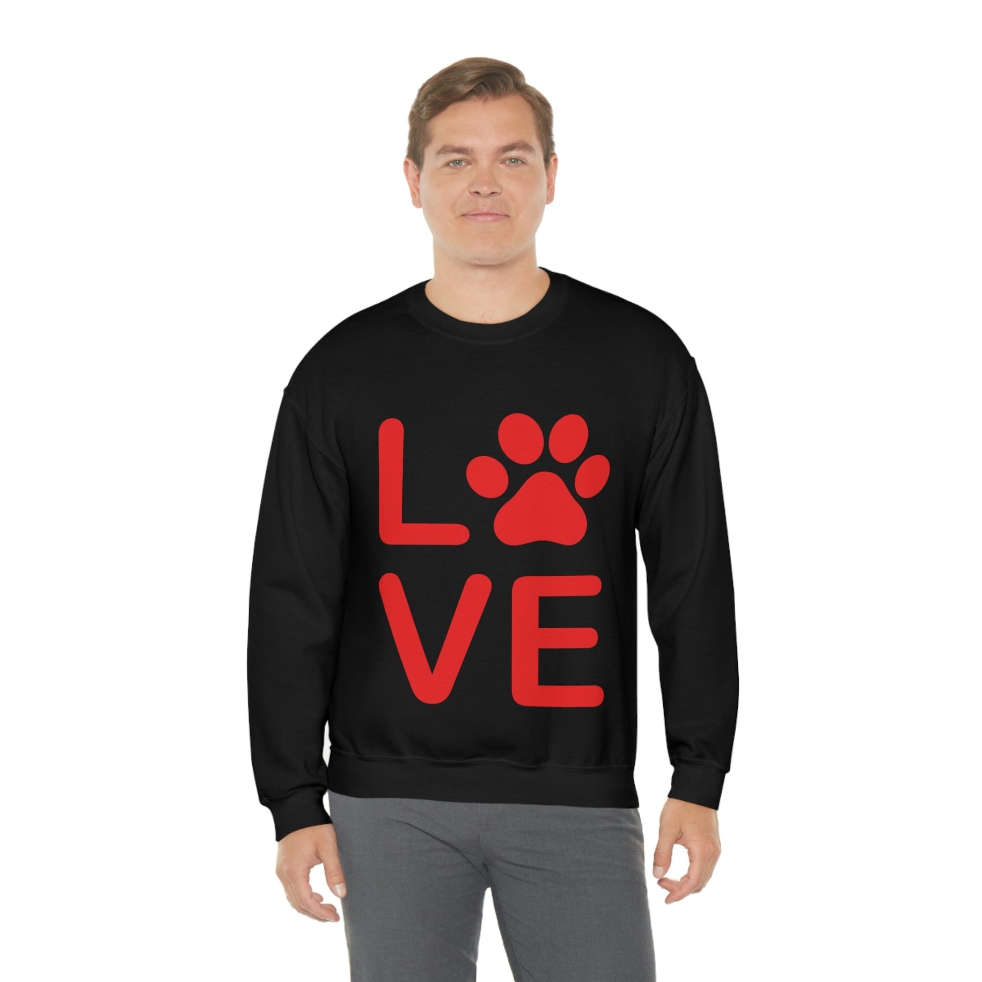 Paw Print Love Funny Cats Memes Unisex Heavy Blend™ Crewneck Sweatshirt Ichaku [Perfect Gifts Selection]
