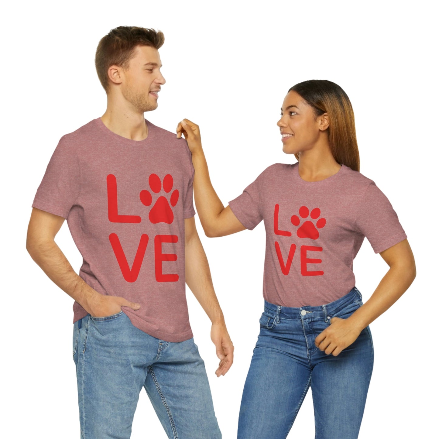 Paw Print Love Funny Cats Memes Unisex Jersey Short Sleeve T-Shirt Ichaku [Perfect Gifts Selection]