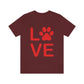Paw Print Love Funny Cats Memes Unisex Jersey Short Sleeve T-Shirt Ichaku [Perfect Gifts Selection]