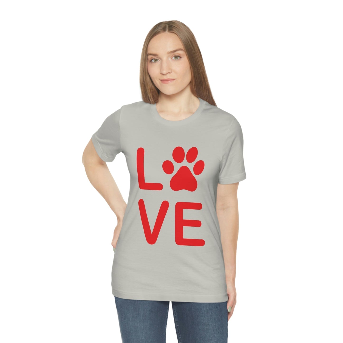 Paw Print Love Funny Cats Memes Unisex Jersey Short Sleeve T-Shirt Ichaku [Perfect Gifts Selection]