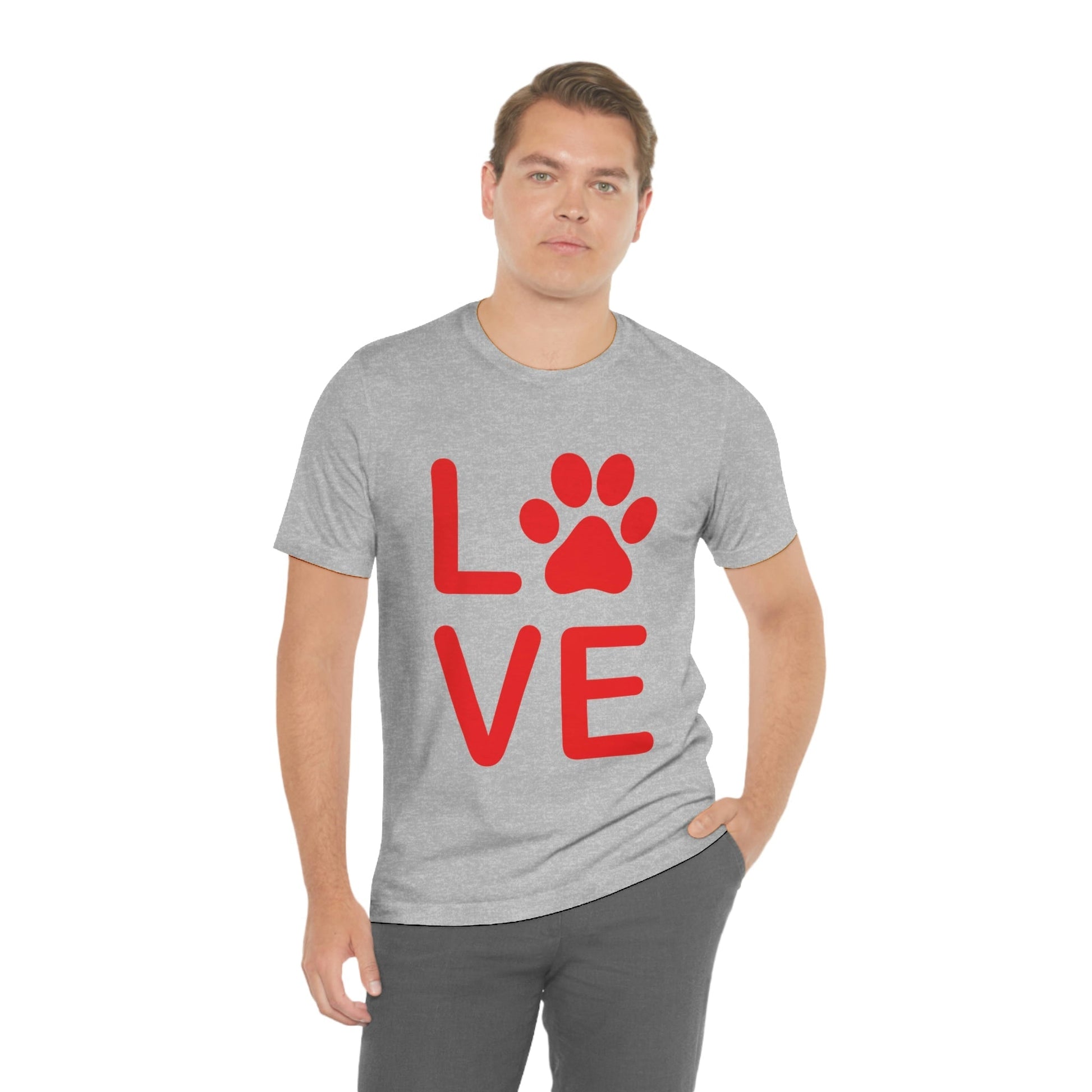 Paw Print Love Funny Cats Memes Unisex Jersey Short Sleeve T-Shirt Ichaku [Perfect Gifts Selection]