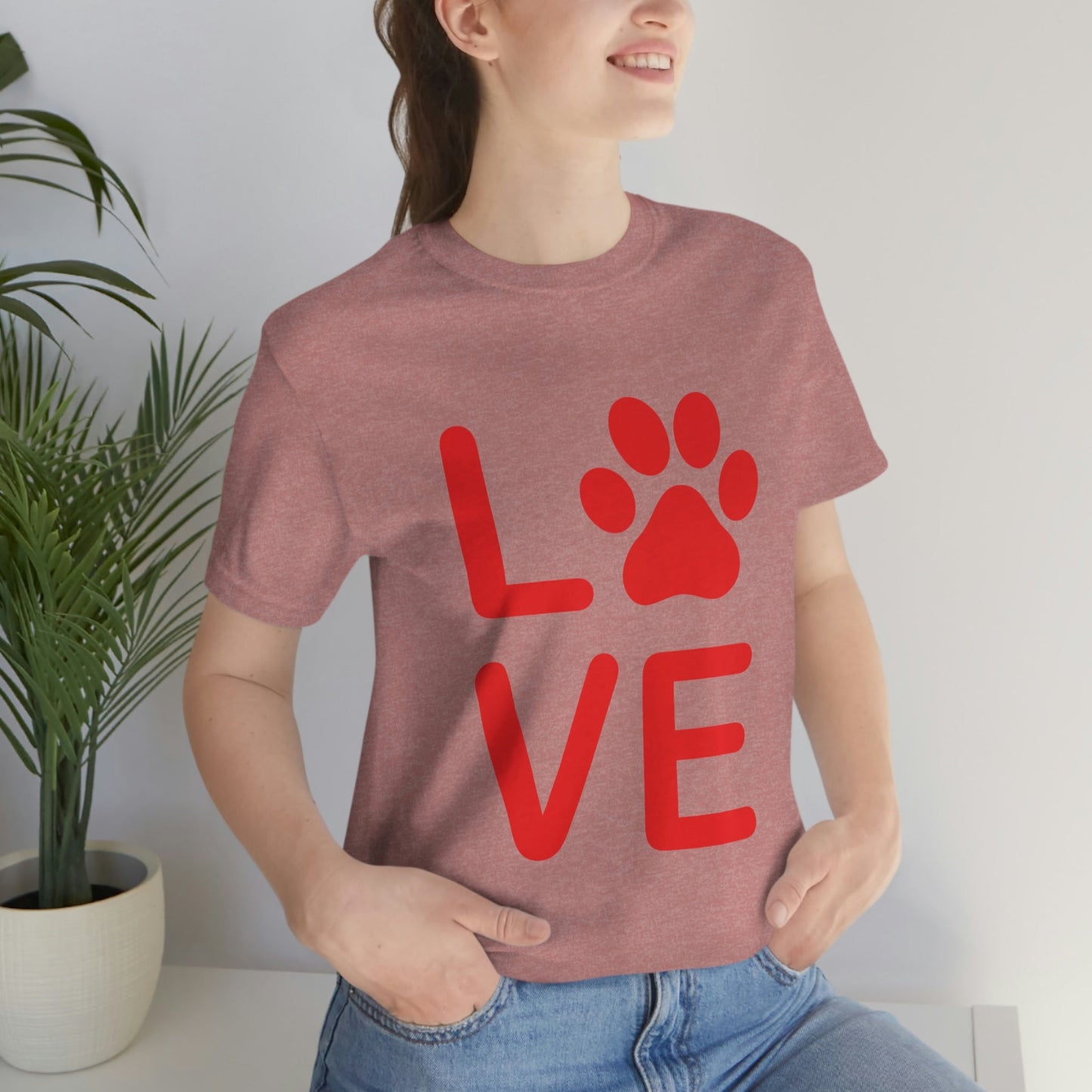 Paw Print Love Funny Cats Memes Unisex Jersey Short Sleeve T-Shirt Ichaku [Perfect Gifts Selection]