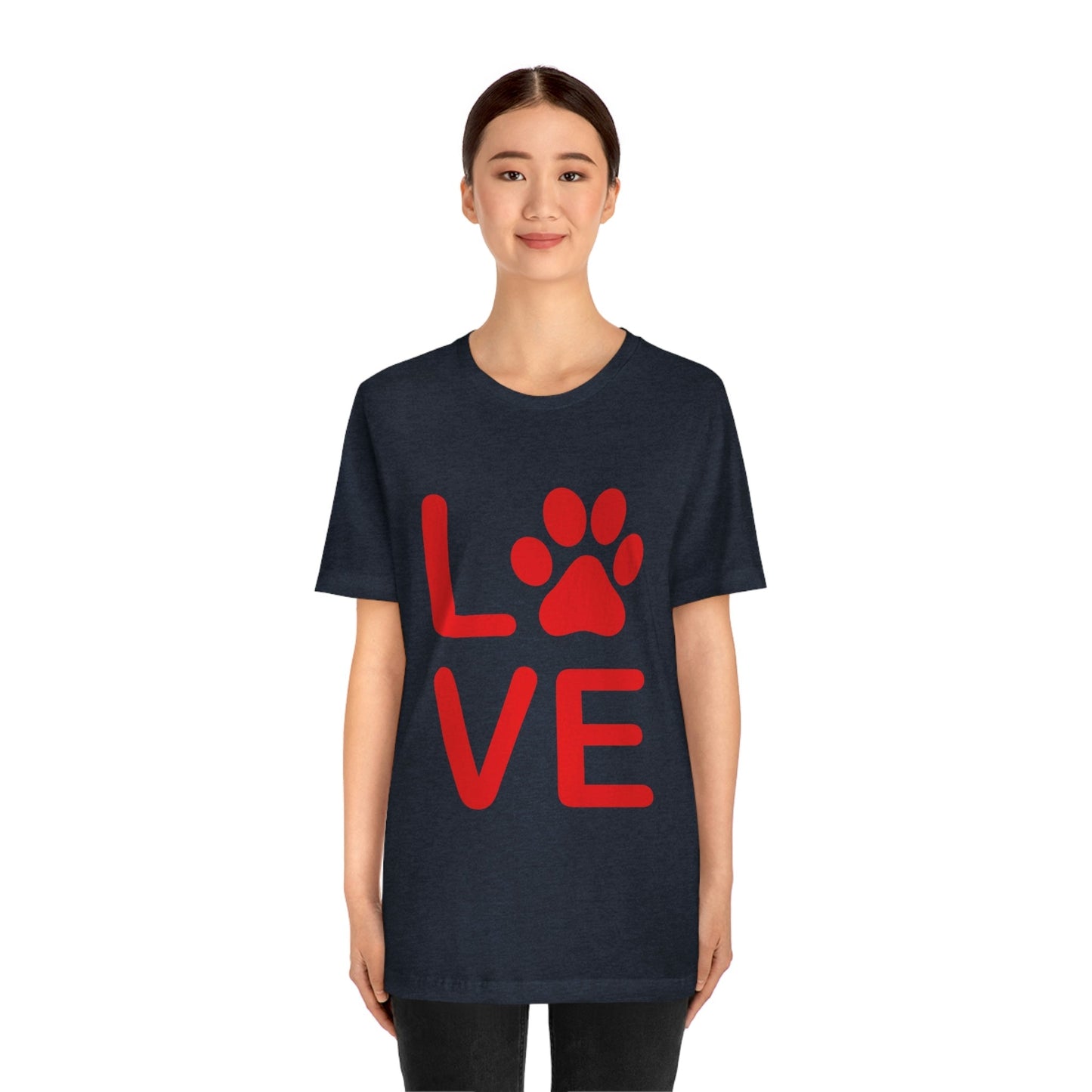 Paw Print Love Funny Cats Memes Unisex Jersey Short Sleeve T-Shirt Ichaku [Perfect Gifts Selection]