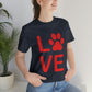 Paw Print Love Funny Cats Memes Unisex Jersey Short Sleeve T-Shirt Ichaku [Perfect Gifts Selection]