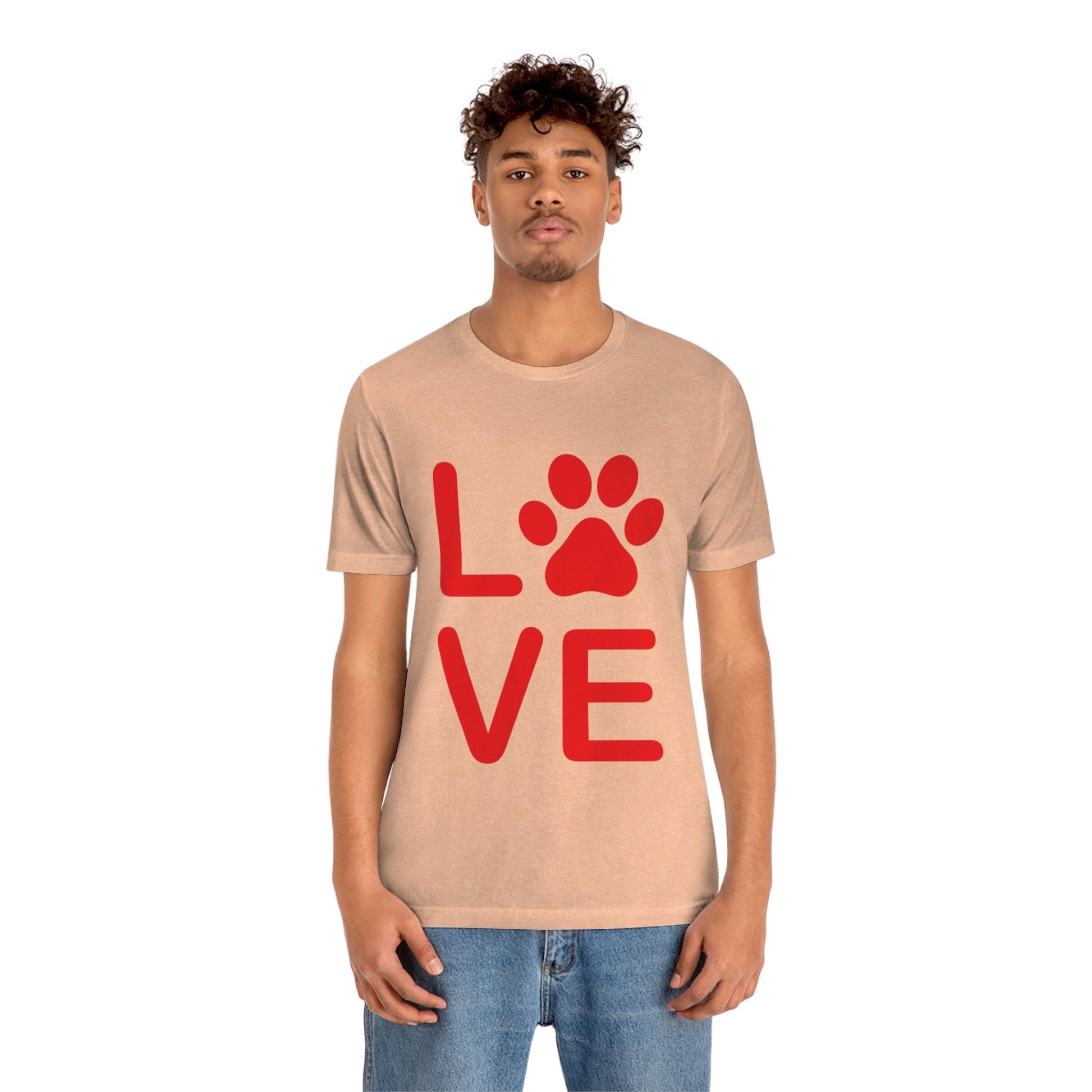 Paw Print Love Funny Cats Memes Unisex Jersey Short Sleeve T-Shirt Ichaku [Perfect Gifts Selection]