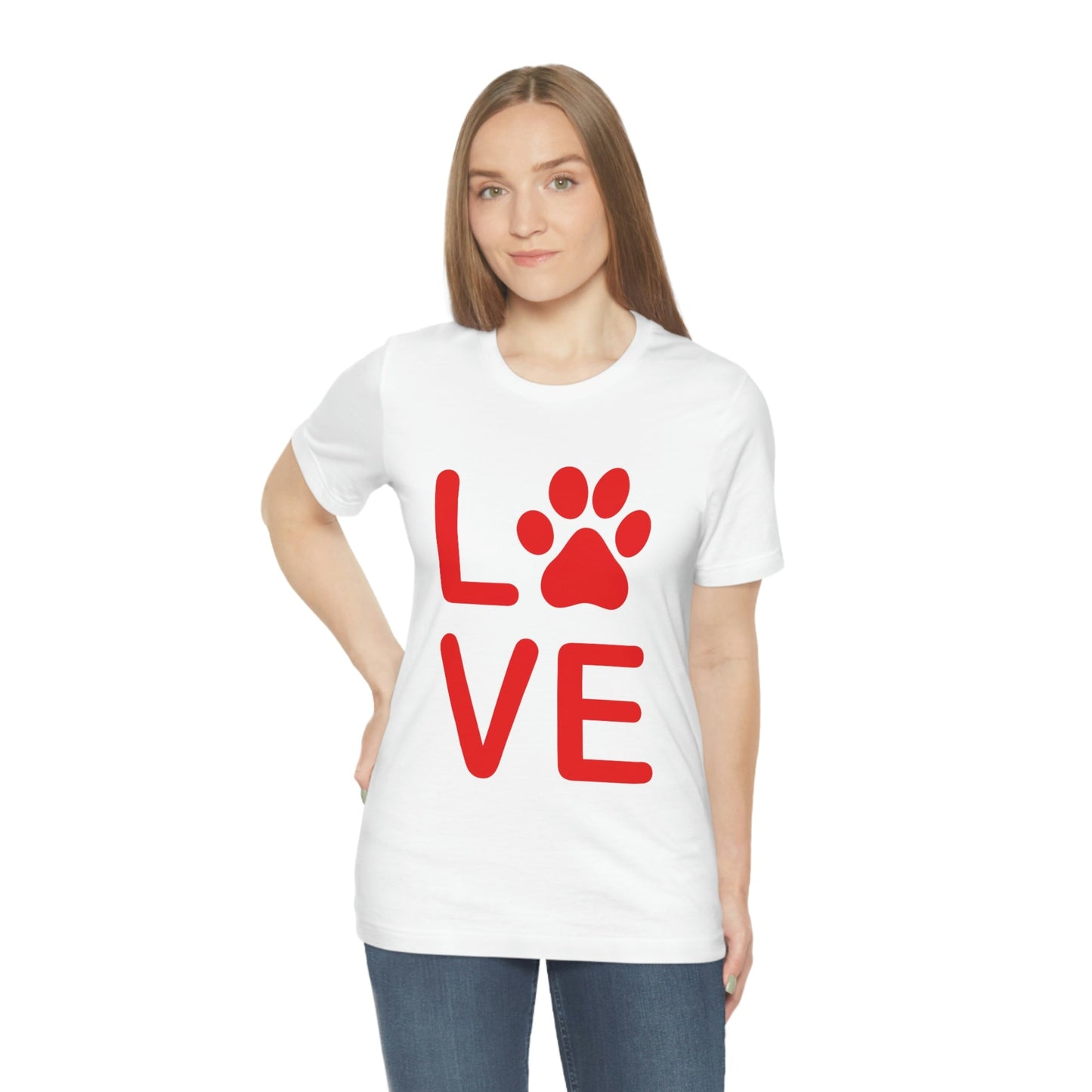 Paw Print Love Funny Cats Memes Unisex Jersey Short Sleeve T-Shirt Ichaku [Perfect Gifts Selection]