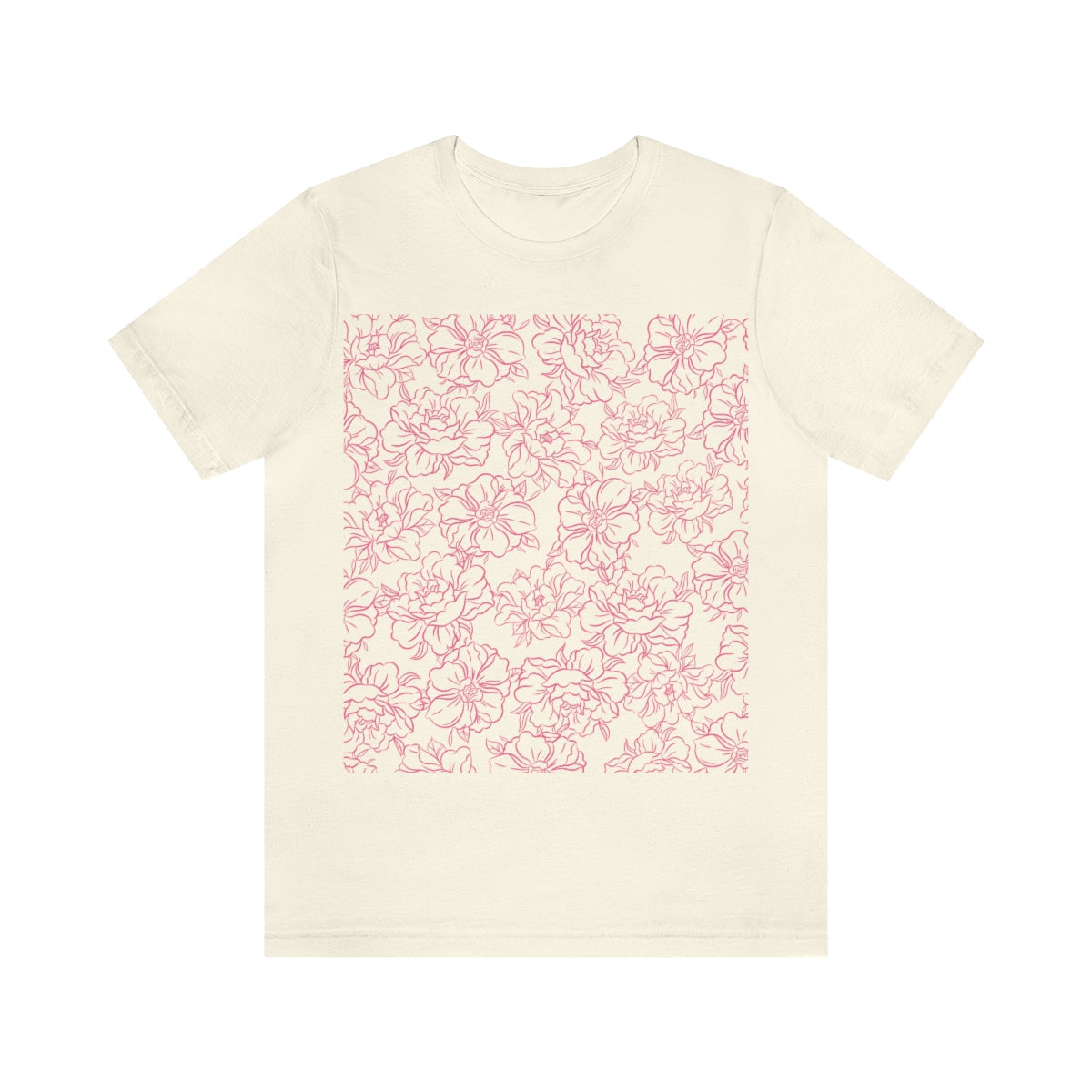 Peony Flower Pink Pattern Unisex Jersey Short Sleeve T-Shirt Ichaku [Perfect Gifts Selection]