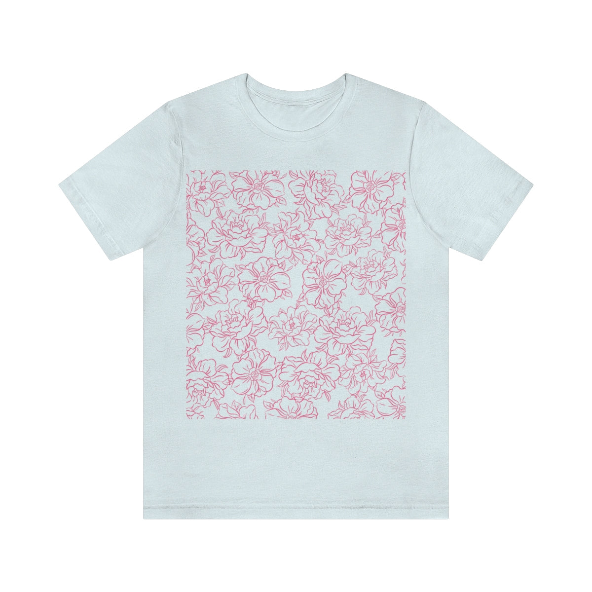 Peony Flower Pink Pattern Unisex Jersey Short Sleeve T-Shirt Ichaku [Perfect Gifts Selection]