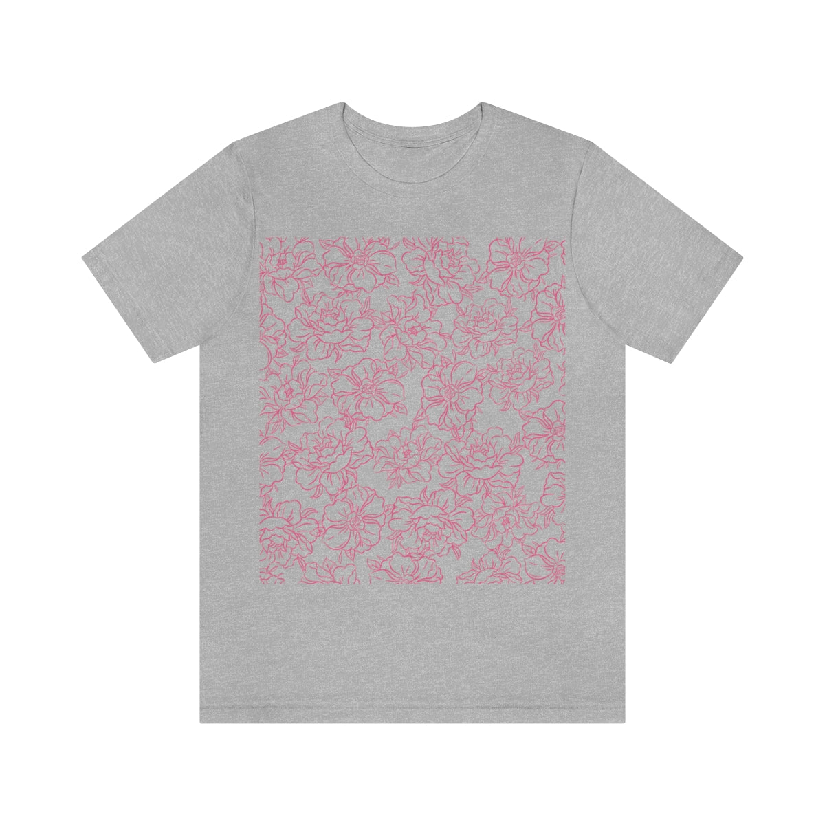 Peony Flower Pink Pattern Unisex Jersey Short Sleeve T-Shirt Ichaku [Perfect Gifts Selection]