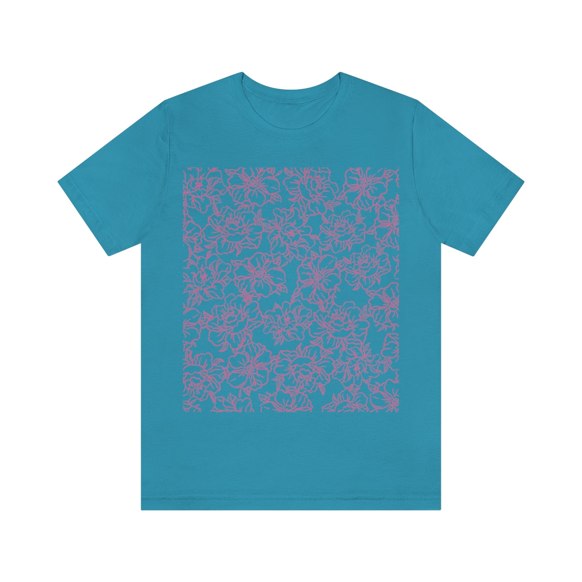 Peony Flower Pink Pattern Unisex Jersey Short Sleeve T-Shirt Ichaku [Perfect Gifts Selection]