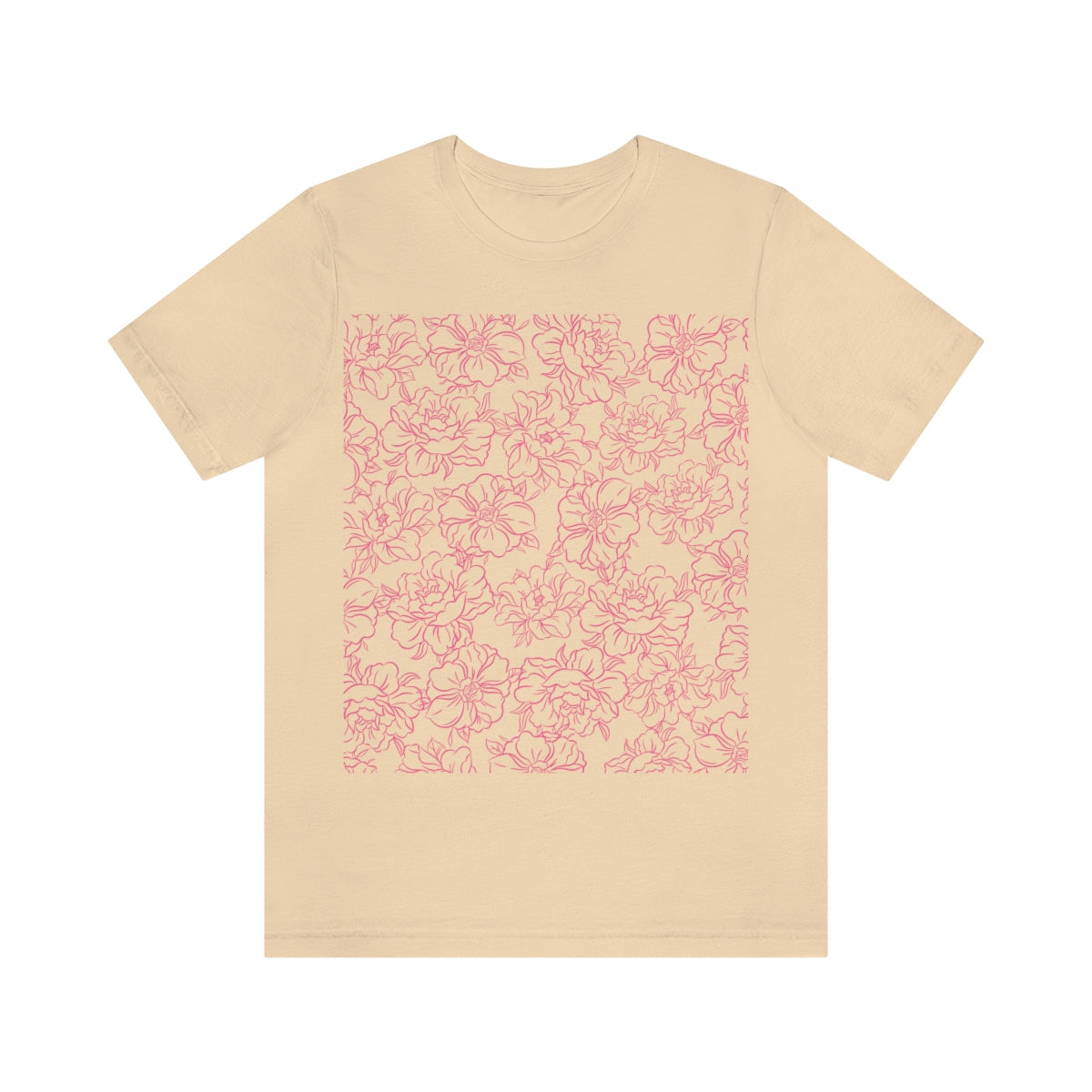 Peony Flower Pink Pattern Unisex Jersey Short Sleeve T-Shirt Ichaku [Perfect Gifts Selection]