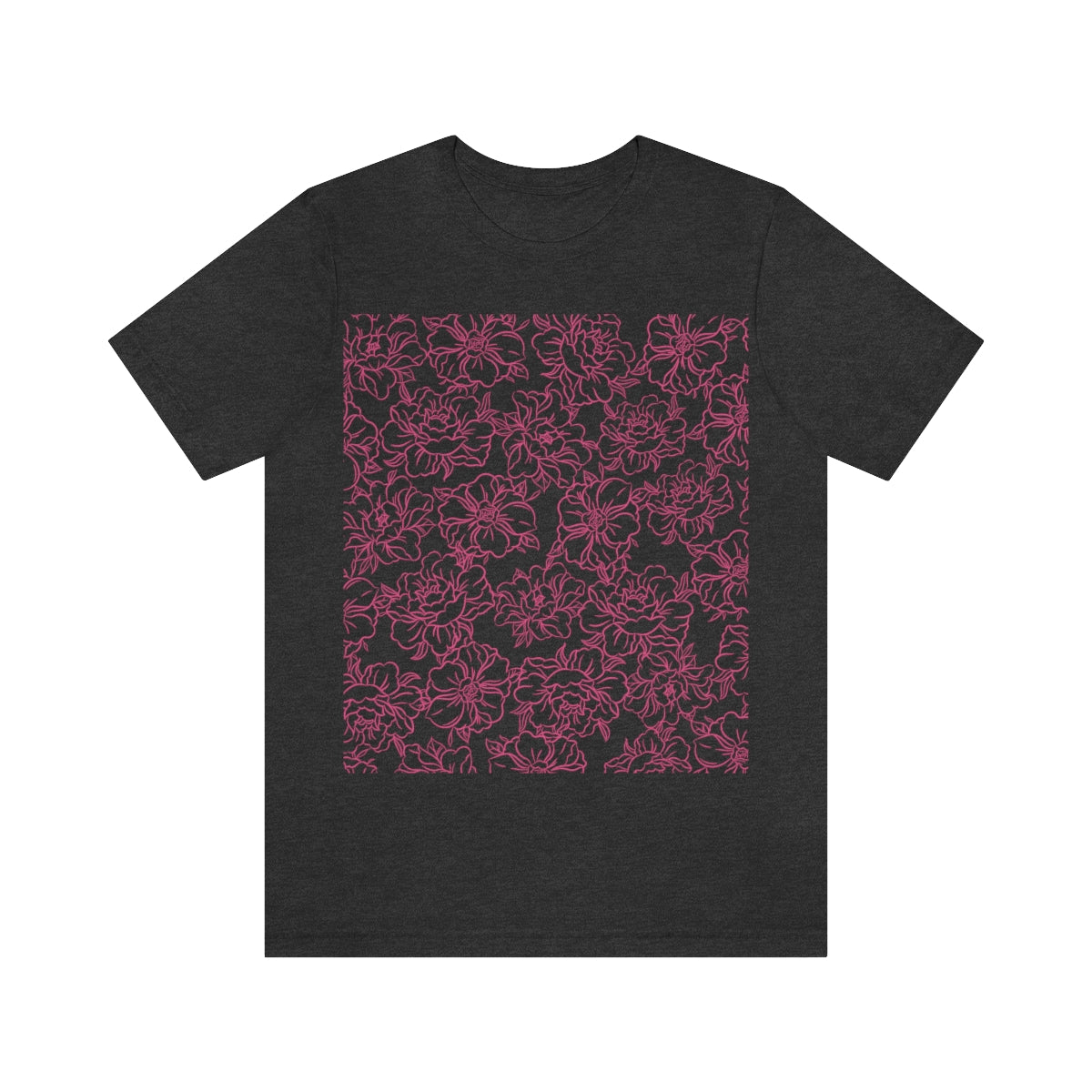 Peony Flower Pink Pattern Unisex Jersey Short Sleeve T-Shirt Ichaku [Perfect Gifts Selection]