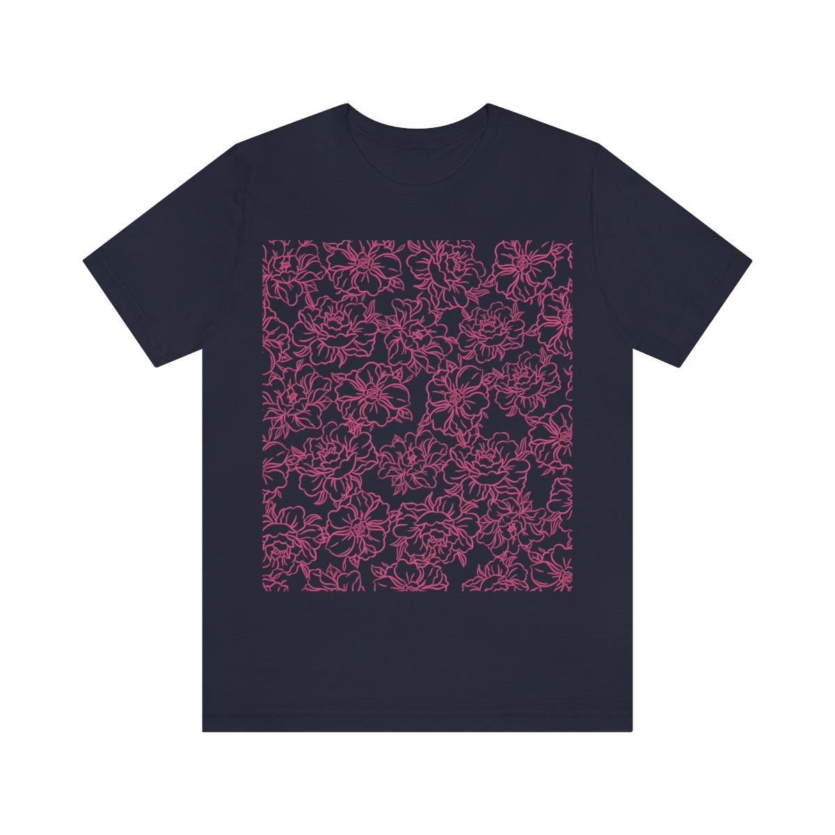 Peony Flower Pink Pattern Unisex Jersey Short Sleeve T-Shirt Ichaku [Perfect Gifts Selection]