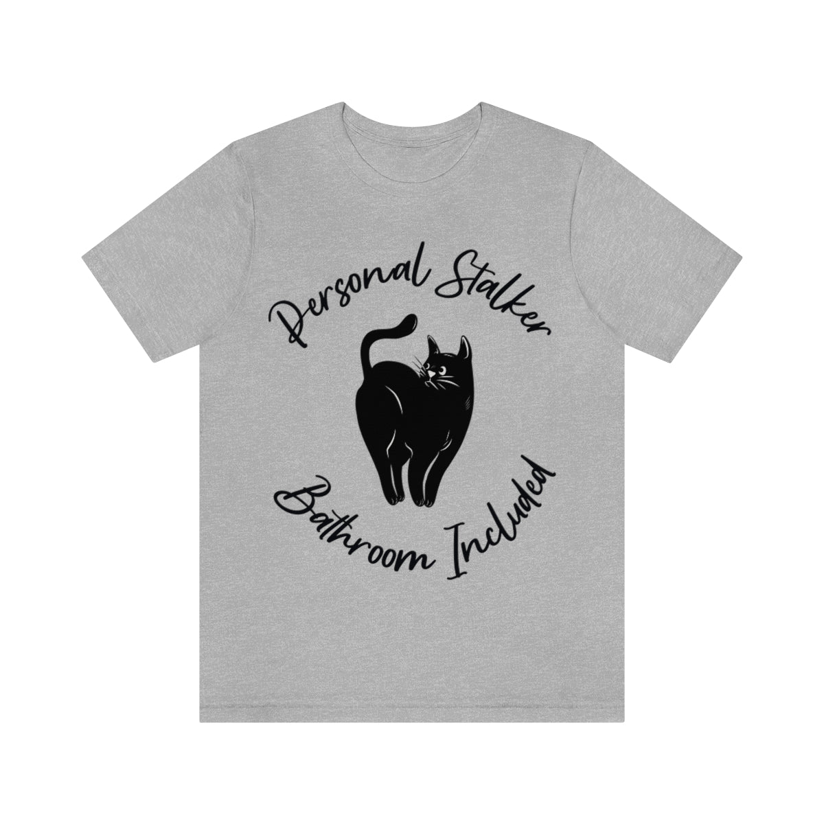 Personal Black Cat Stalker, Monochrome Unisex Jersey Short Sleeve T-Shirt Ichaku [Perfect Gifts Selection]