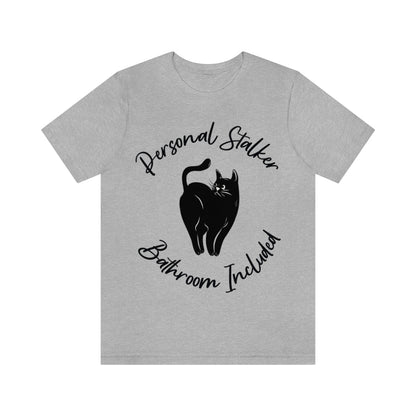 Personal Black Cat Stalker, Monochrome Unisex Jersey Short Sleeve T-Shirt Ichaku [Perfect Gifts Selection]