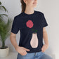 Pink Peony Minimal Art Retro Plant In The Vase Unisex Jersey Short Sleeve T-Shirt Ichaku [Perfect Gifts Selection]