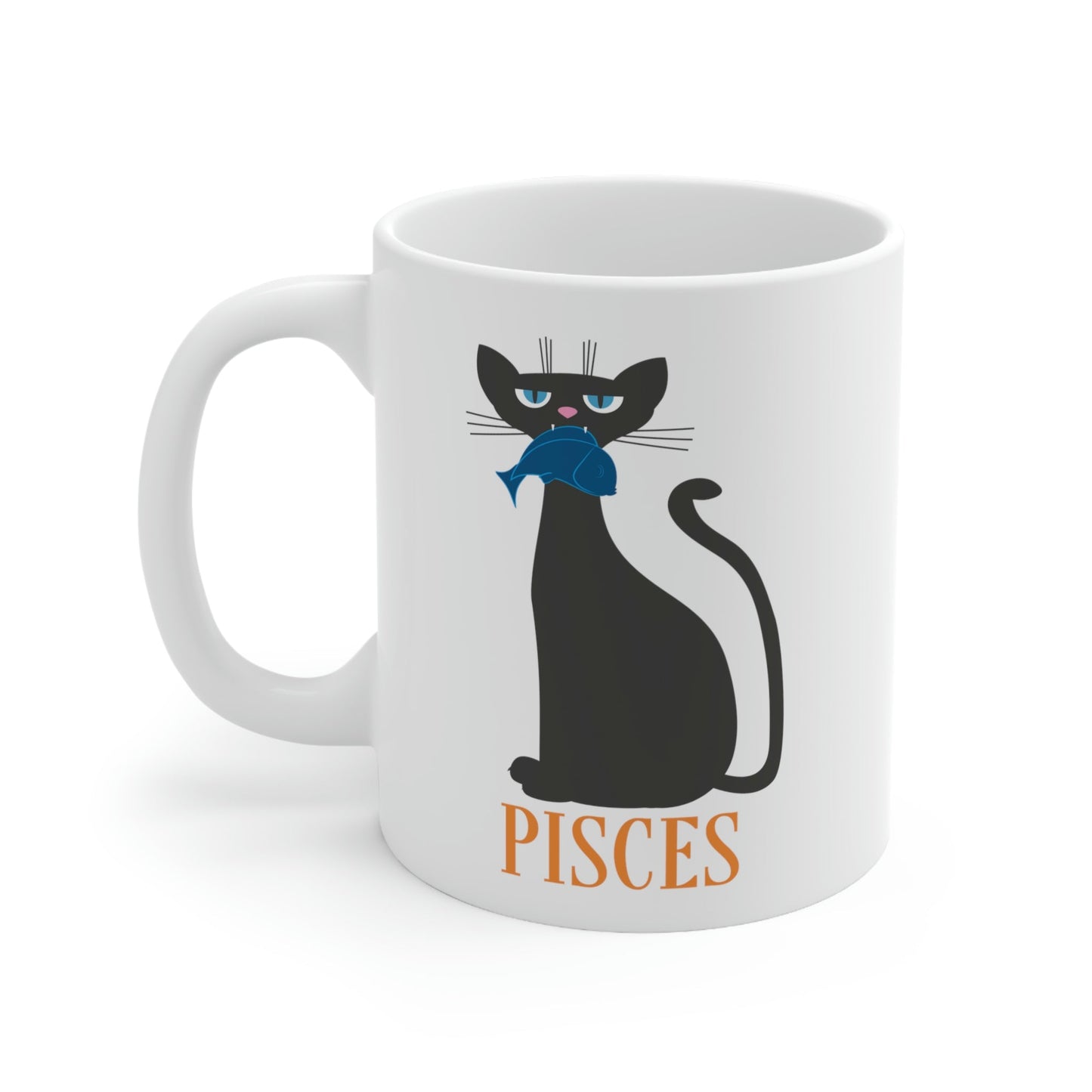 Pisces Cat Zodiac Sign Ceramic Mug 11oz Ichaku [Perfect Gifts Selection]